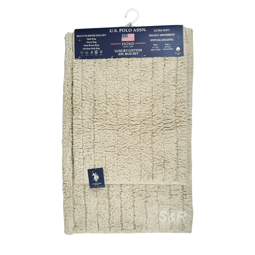 US Polo Luxury Cotton 2 Pieces Rug Set